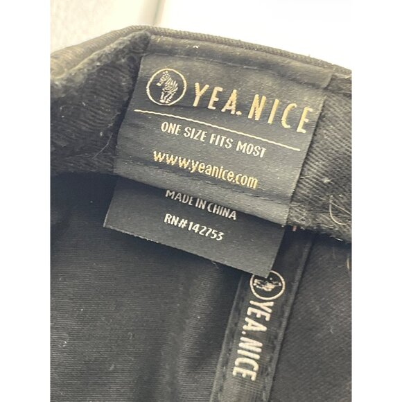 Yea.Nice Black Snapback Hat With Gold Triangle Logo C121 - Picture 6 of 11